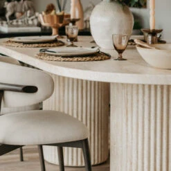 Albana Oval Travertine Effect Dining Table -Housingunits 31662fa4ce1616ac3a47bee1442ed85a 1