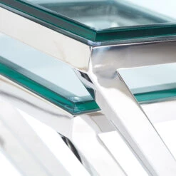 Storm Glass Nest Of Tables With 'Z' Shaped Chrome Legs -Housingunits 31ae60a5e484af05a36a370979f2b67c