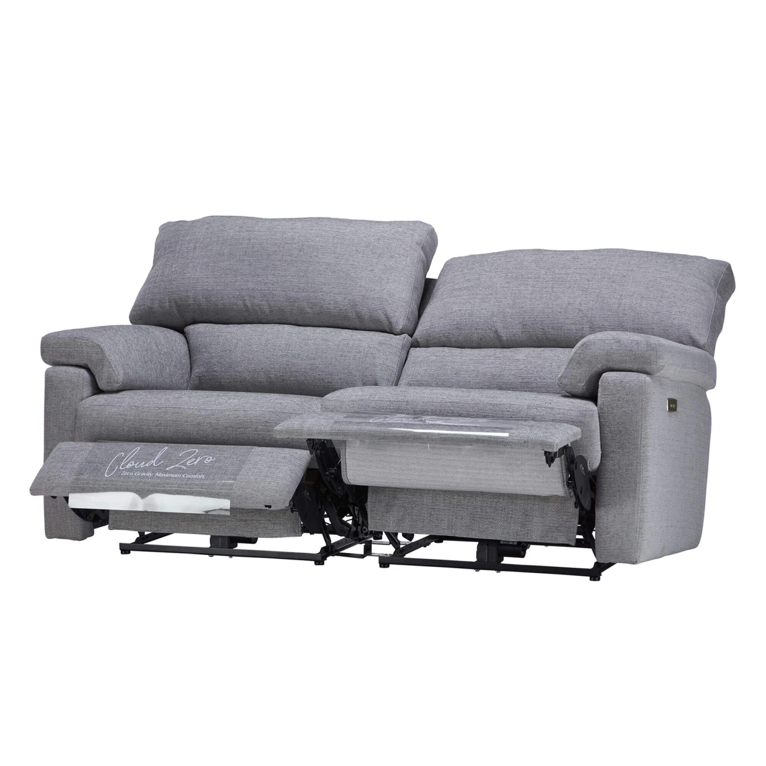 Houston Grey Fabric 3 Seater Power Recliner Sofa 4 Houston Grey Fabric 3 Seater Power Recliner Sofa - Image 4