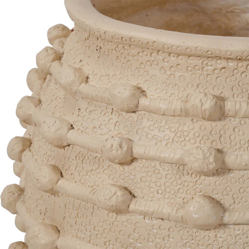 Large Cream Fibrestone Bobble Planter 4 Large Cream Fibrestone Bobble Planter - Image 4