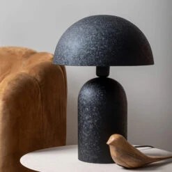 Boaz Large Black Textured Iron Table Lamp