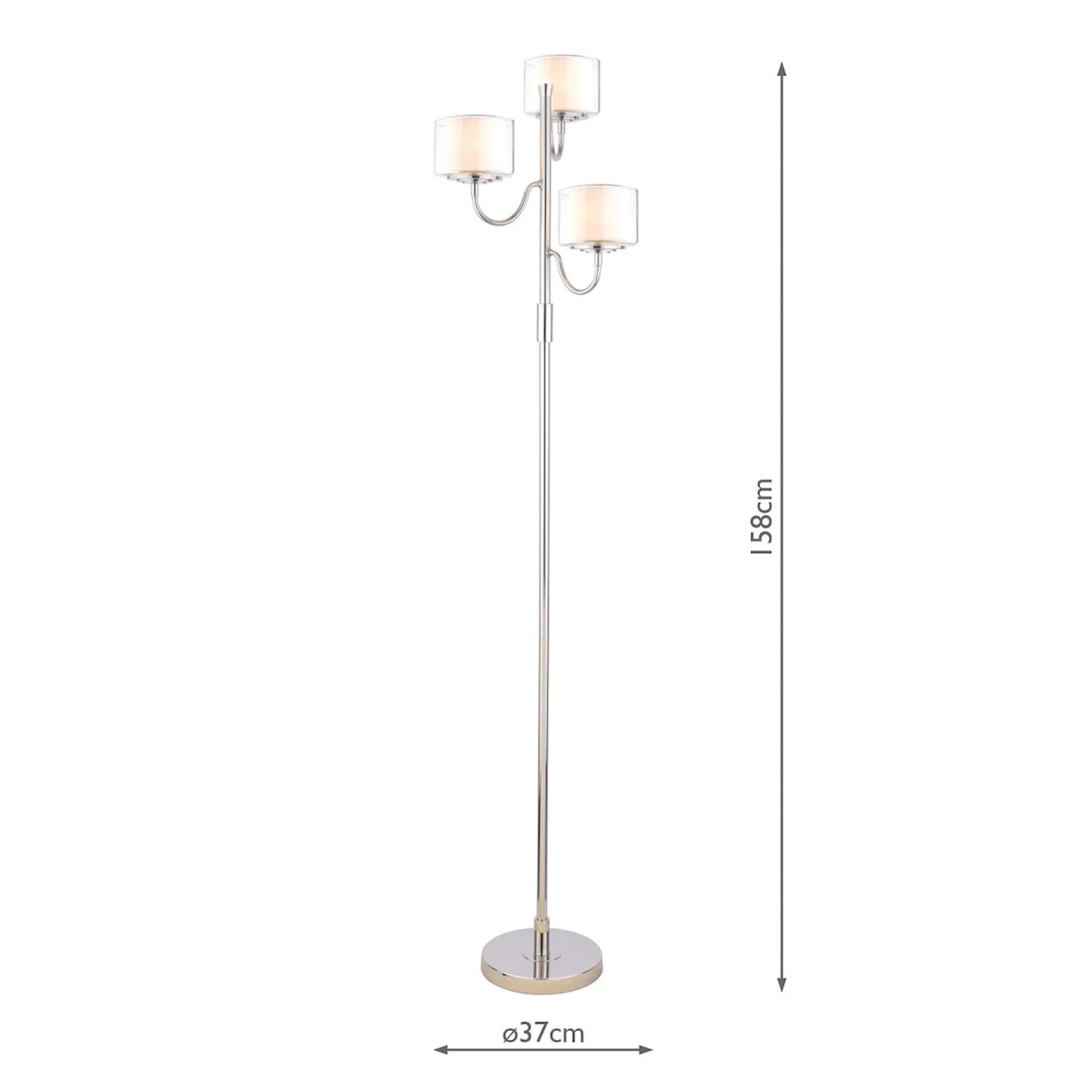 Laura Ashley Southwell Polished Nickel 3 Light Floor Lamp 5 Laura Ashley Southwell Polished Nickel 3 Light Floor Lamp - Image 5
