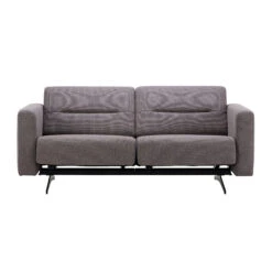 Stressless Stella 2 Seater Sofa In Holly Greige Fabric & Matt Black