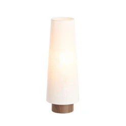 Howie Tall Conical Cream & Dark Wood 42cm Table Lamp -Housingunits 33f58e5316cdef5c035eaf4053ddcb42