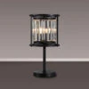 Samraat Satin Black & Crystal Table Lamp