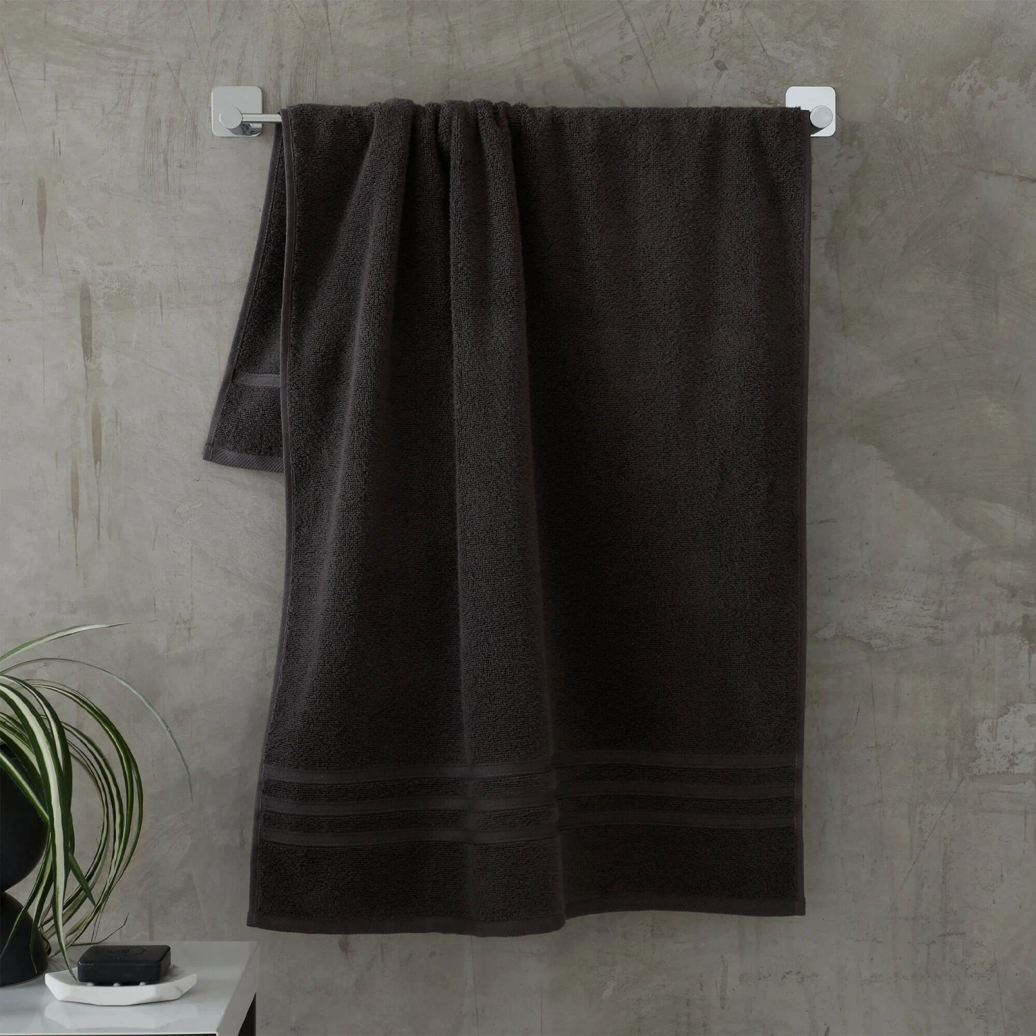 Zero Twist Charcoal Grey Bath Towel 1 Zero Twist Charcoal Grey Bath Towel