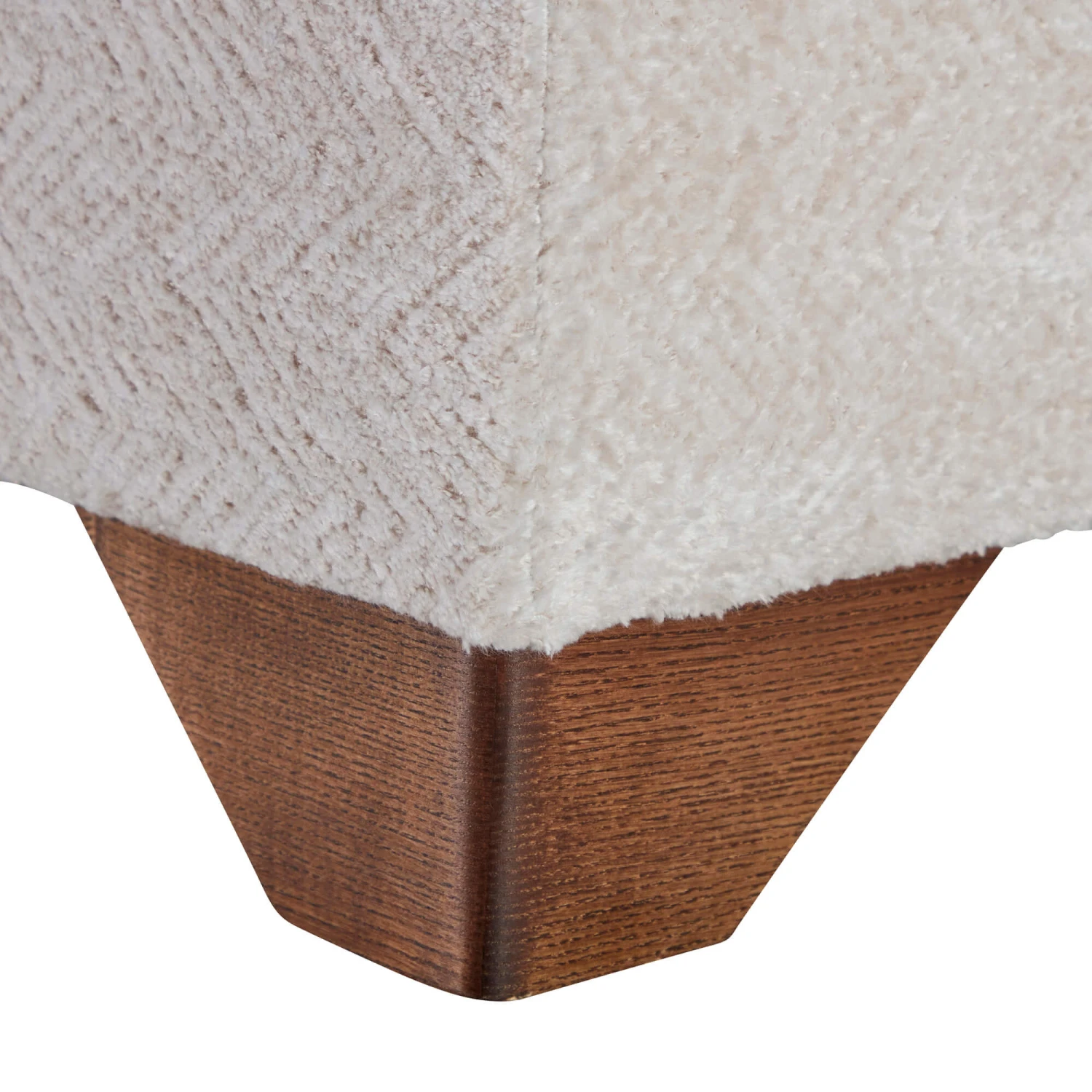 Mackenzie Ivory Chevron Textured Fabric Large Ottoman Storage Footstool 5 Mackenzie Ivory Chevron Textured Fabric Large Ottoman Storage Footstool - Image 5