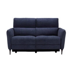 Alicia 2 Seater Blue Fabric Electric Recliner Sofa