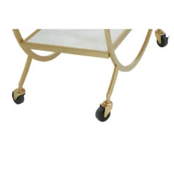 Allora 2 White Marble Tier Gold Drinks Trolley -Housingunits 345d9f48f61fad650727d40b5971cd3a