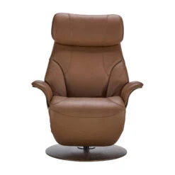 Stressless Adam Leather Recliner Chair In Velaro Dark Caramel With Walnut Base