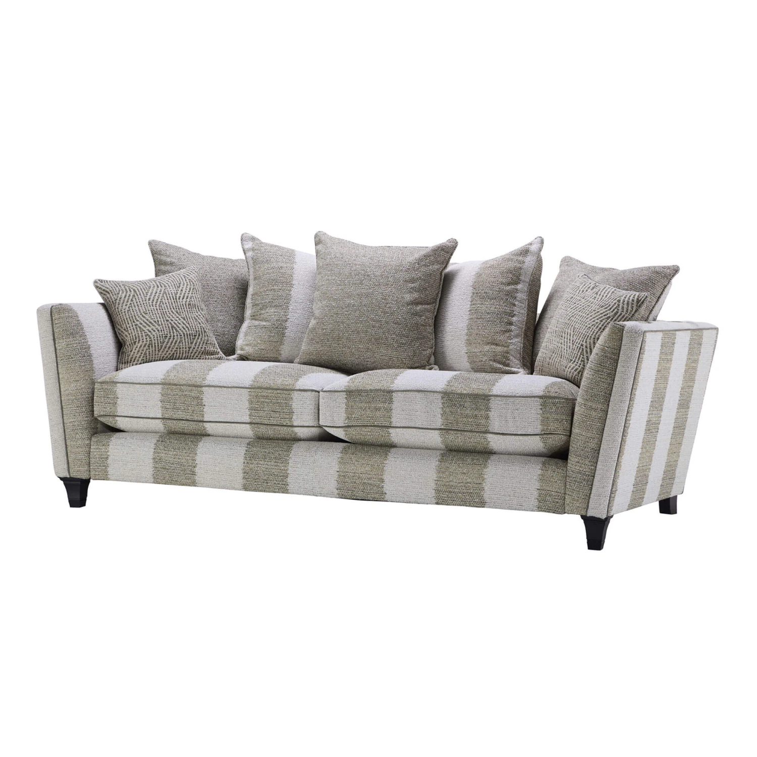 Parker Knoll Harlow Stripe Moss Green Fabric Grand Pillow Back Sofa 2 Parker Knoll Harlow Stripe Moss Green Fabric Grand Pillow Back Sofa - Image 2
