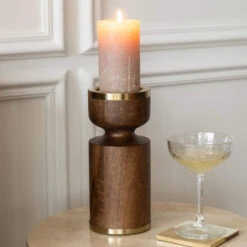 Amalfi Tall Wooden Pillar Candle Holder -Housingunits 35c512808c89e8bee99d9e5157c0e920