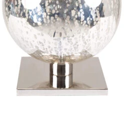 Silver Mercury Round Glass Table Lamp With Grey Shade -Housingunits 36269489b03273d00d68789358518a42