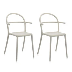 Kartell Set Of 2 Generic C Chairs In Grey