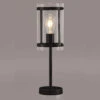 Alonza Matt Black Table Lamp With Glass Shade