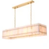 Eichholtz Ruby Alabaster Antique Brass Rectangular Chandelier