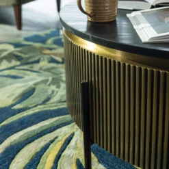 Ivette Round Gold & Black Marble Coffee Table -Housingunits 387cbf1f4d890a92d00128cd128ef7af