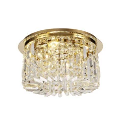 Dynasty Gold & Crystal 5 Light Flush Chandelier