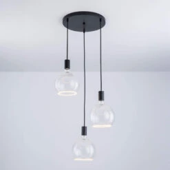 Aura Black 3 Light Ceiling Plate