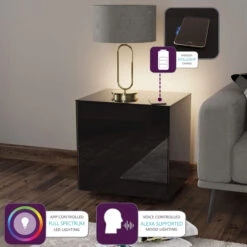 Frank Olsen Intelligent Black Gloss Side Table -Housingunits 39cd5674bcd9f55666aaecbc4ed5d5b3