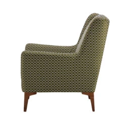 Harrison Olive Green Geometric Patterned Fabric Accent Chair -Housingunits 3a9b3effd3ed43619ce23bcc04c5d4b3
