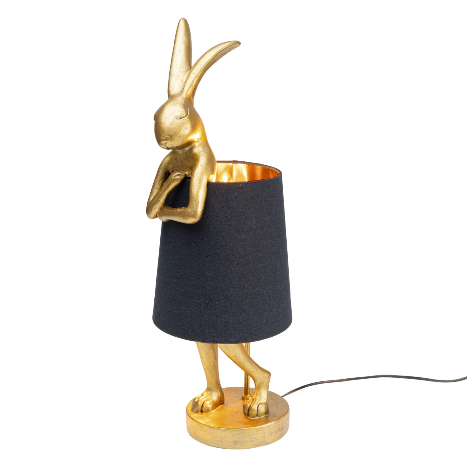 Gold Modest Rabbit 68cm Table Lamp With Black Shade 6 Gold Modest Rabbit 68cm Table Lamp With Black Shade - Image 6