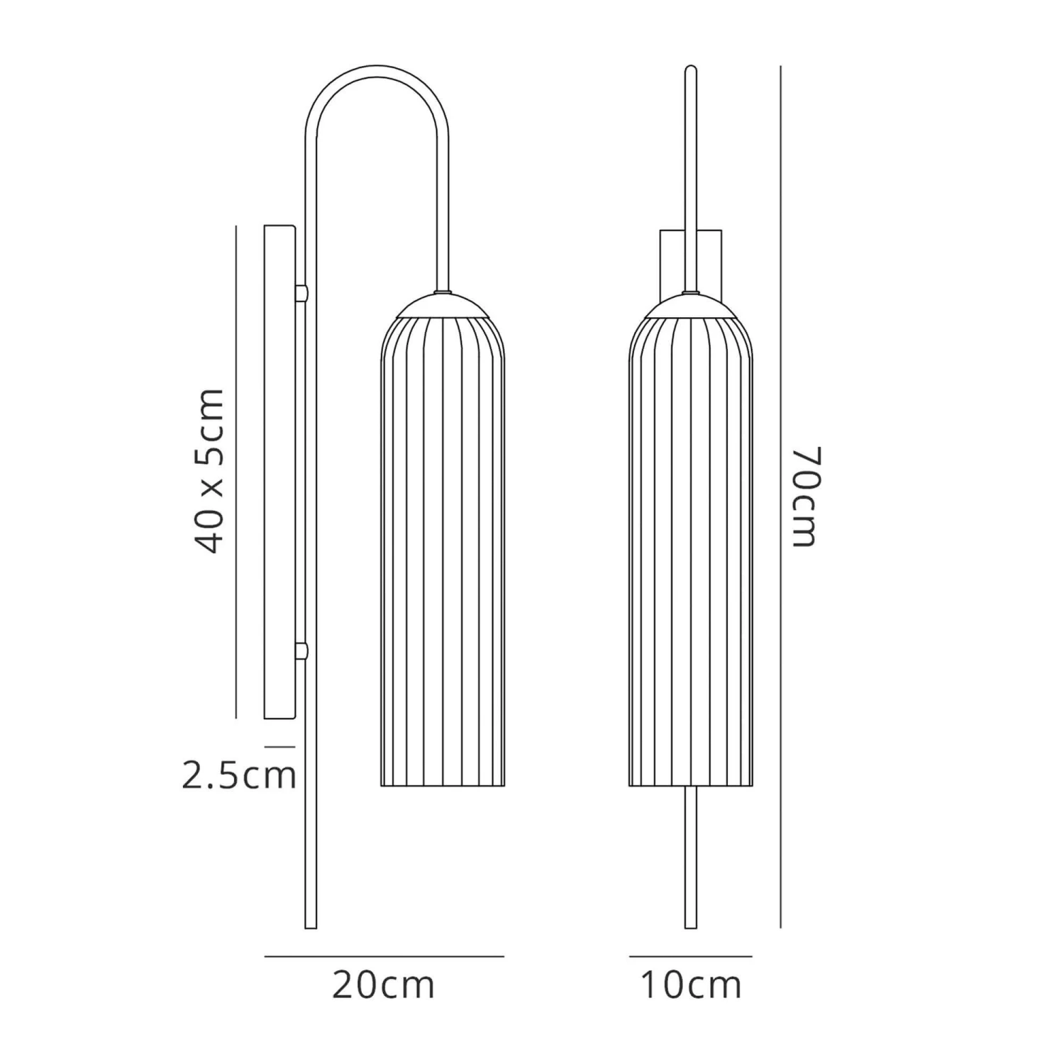 Ariah Nickel & Smoke Fade Curved Wall Light 7 Ariah Nickel & Smoke Fade Curved Wall Light - Image 7