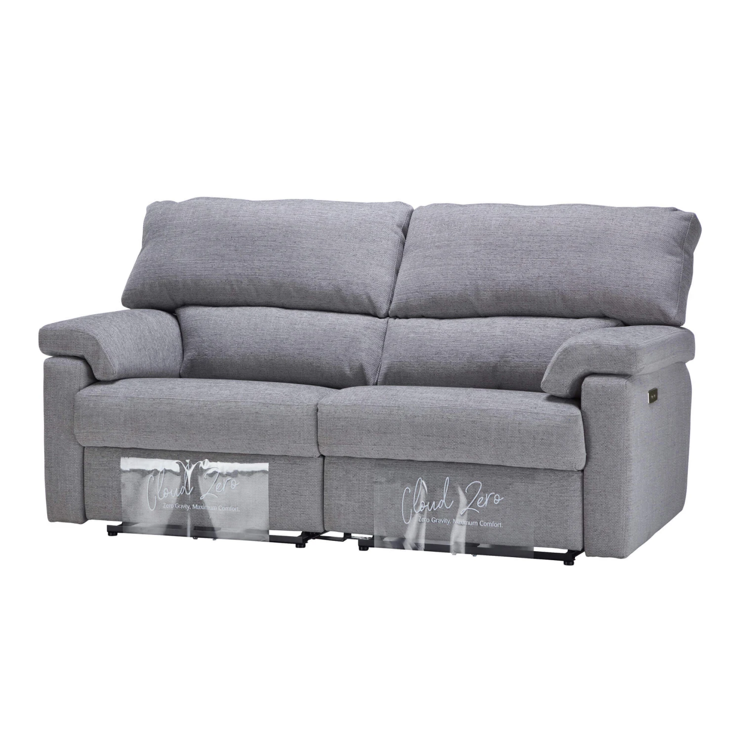 Houston Grey Fabric 3 Seater Power Recliner Sofa 2 Houston Grey Fabric 3 Seater Power Recliner Sofa - Image 2