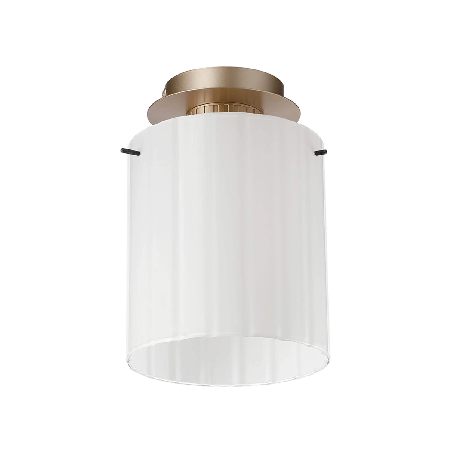 Lino Ribbed Light Gold & White Wide Line Glass Flush Ceiling Light 2 Lino Ribbed Light Gold & White Wide Line Glass Flush Ceiling Light - Image 2