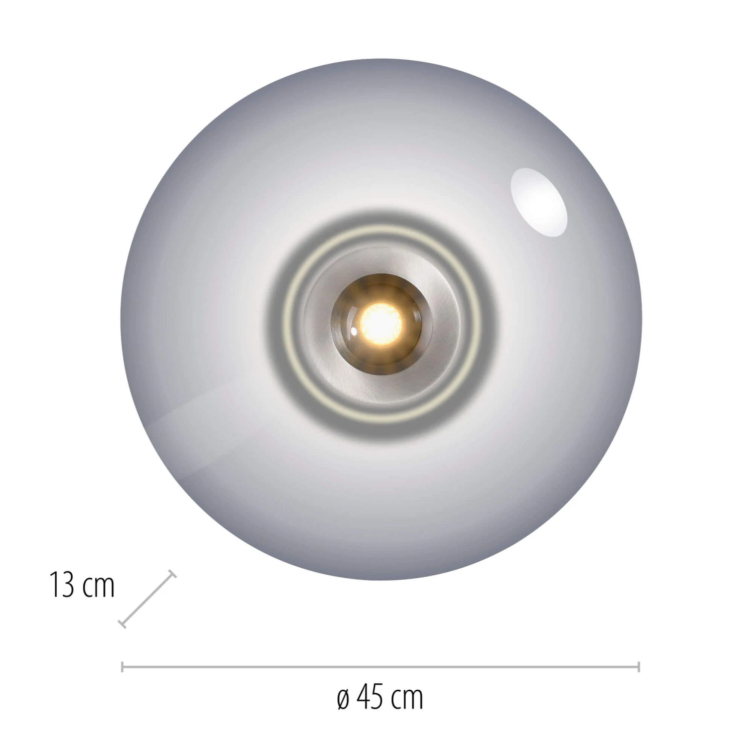 Verre Grey & Smoked Glass Flush Ceiling And Wall Light 9 Verre Grey & Smoked Glass Flush Ceiling And Wall Light - Image 9