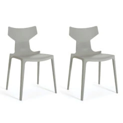 Kartell Set Of 2 RE Grey Dining Chairs