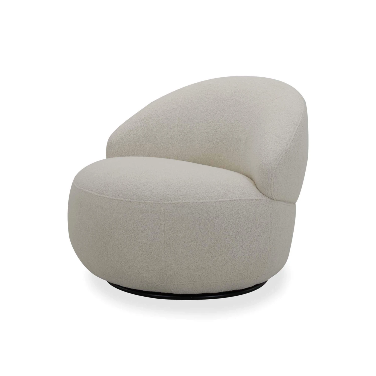 Rondo Ivory Boucle Fabric Swivel Chair 4 Rondo Ivory Boucle Fabric Swivel Chair - Image 4