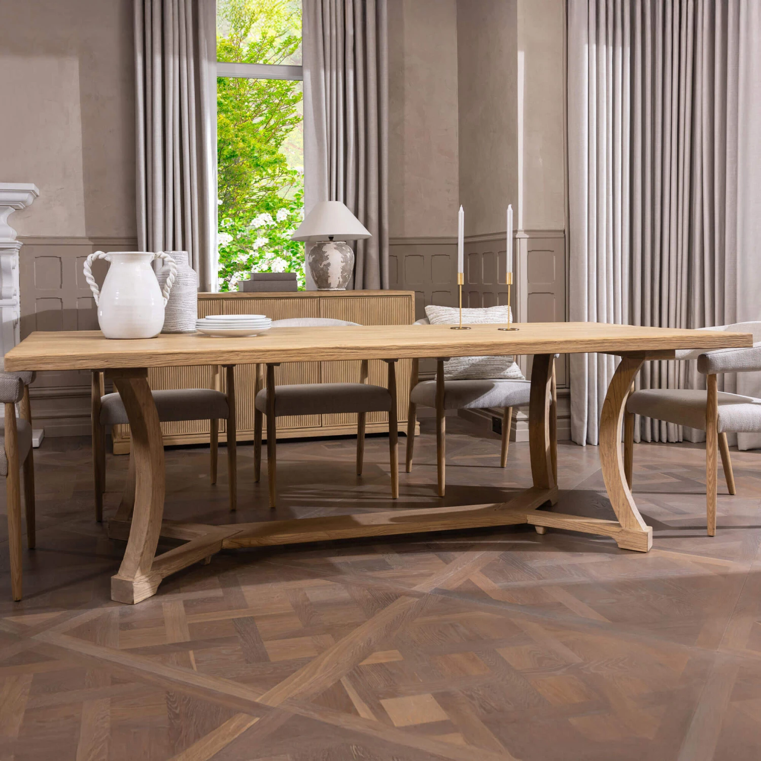 Linea 240cm Elm Wood Dining Table 1 Linea 240cm Elm Wood Dining Table