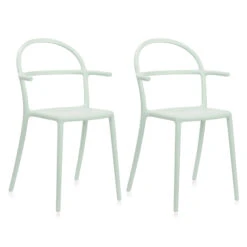 Kartell Set Of 2 Generic C Chairs In Green