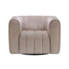 Durante Glam Natural Boucle Fabric Midi Swivel Armchair
