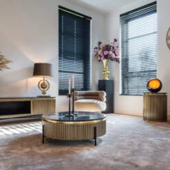 Ivette Round Gold & Black Marble Coffee Table -Housingunits 41697857288e46c2f929f880b1d4fa9b