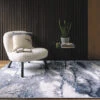 Aurora Storm Metallic Blue Rug Collection