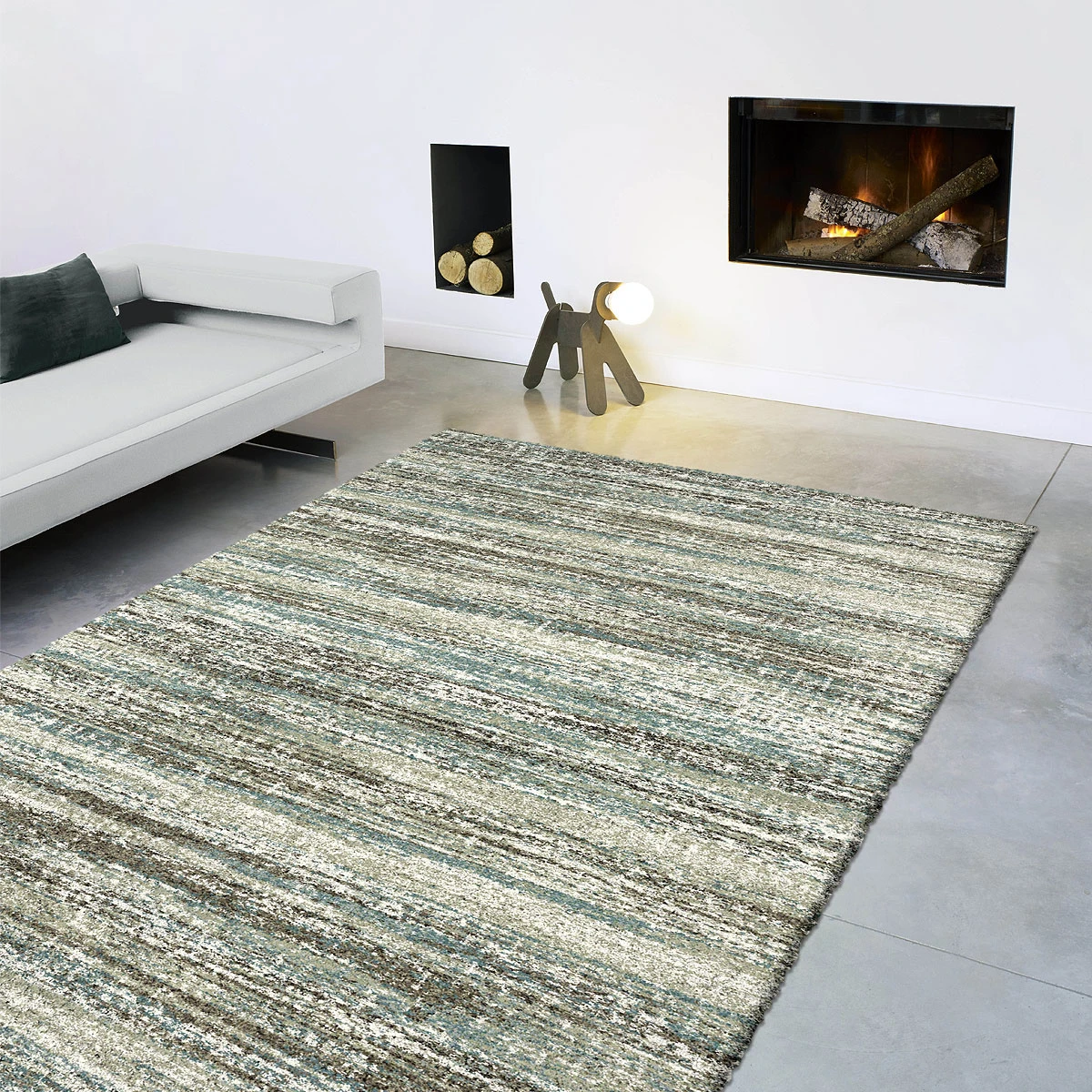 Mehari Blue & Grey 120cm X 170cm Rug 2 Mehari Blue & Grey 120cm X 170cm Rug - Image 2