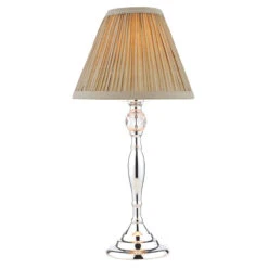 Laura Ashley Ellis Chrome Table Lamp & Grey Shade