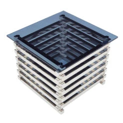 Metz Square Smoked Glass End Table -Housingunits 43bec1571dc80a19a9eb3091ae9125fb