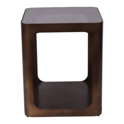 Libra Thorpe Metal Square Side Table With Glass Top -Housingunits 43dd8f71040c0a53205f61ed2444dc6a