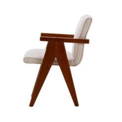 Viviana A-Line Wood & Natural Fabric Accent Chair -Housingunits 445efc8bdb3ae337c9ac1d20a1508193