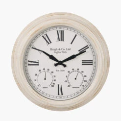 Gold Brushed Cream Indoor Outdoor Wall Clock