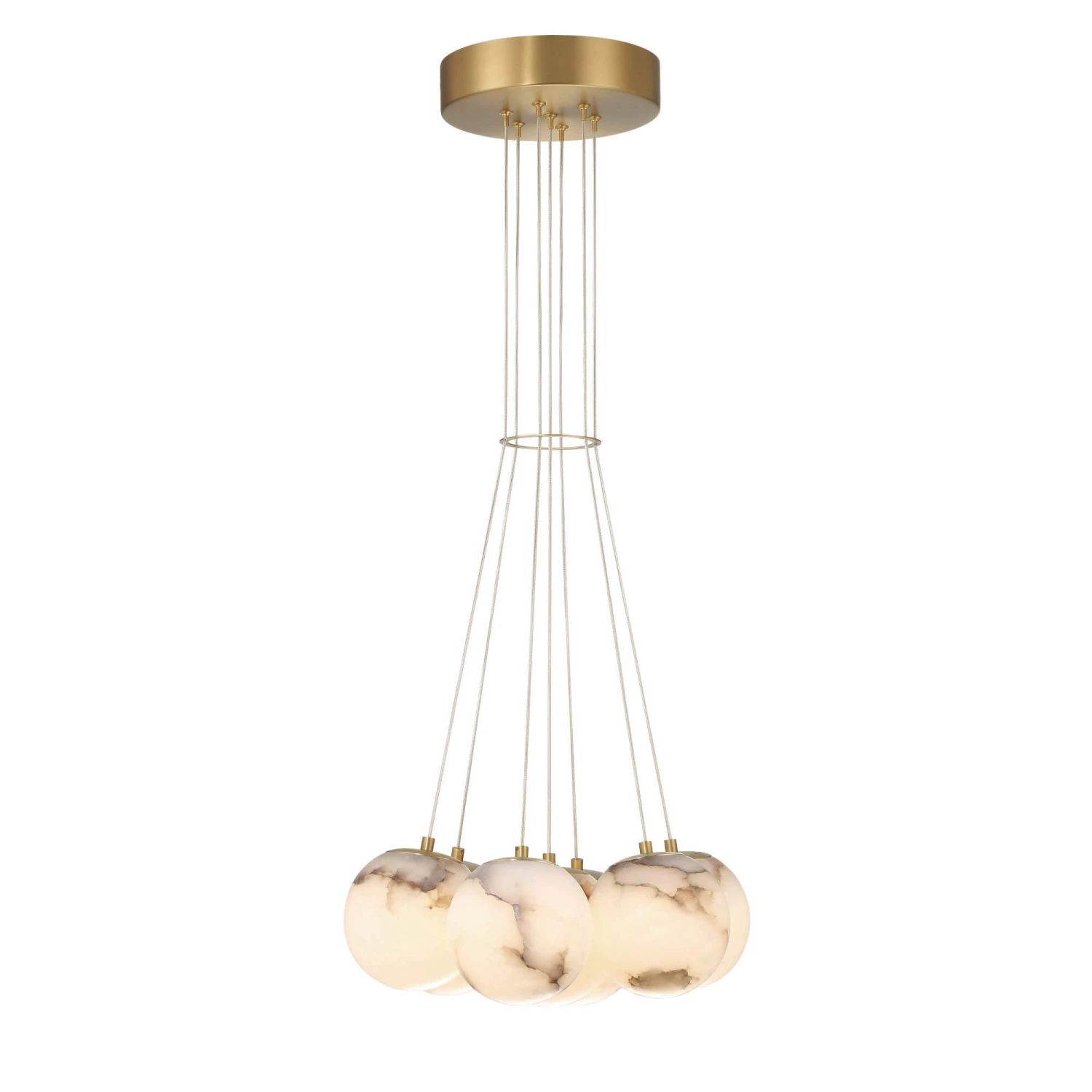 Quintiesse Kepler Gold 7 Light Alabaster Pendant 2 Quintiesse Kepler Gold 7 Light Alabaster Pendant - Image 2