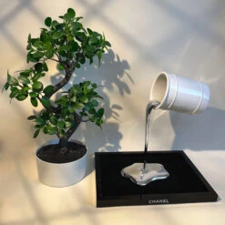 Bag & Bones Silver Paint Pot Sculpture