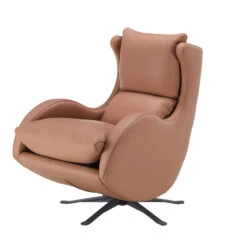 Fama Lenny Caramel Leather Swivel Rocking Armchair & Footstool 7 Fama Lenny Caramel Leather Swivel Rocking Armchair & Footstool -Housingunits 458c9ec7d4d5513b4ff7949f914366a0