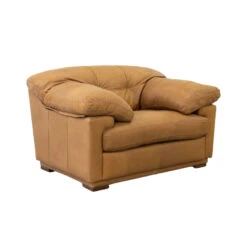 Bramley Soul Camel Leather Snuggler Armchair -Housingunits 459a19277e6662297257efedd486191d