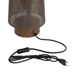 Howie Tall Conical Shear Brown & Dark Wood 52.5cm Table Lamp -Housingunits 45b24afbc0f3582ade5c56b2e3d8d14f