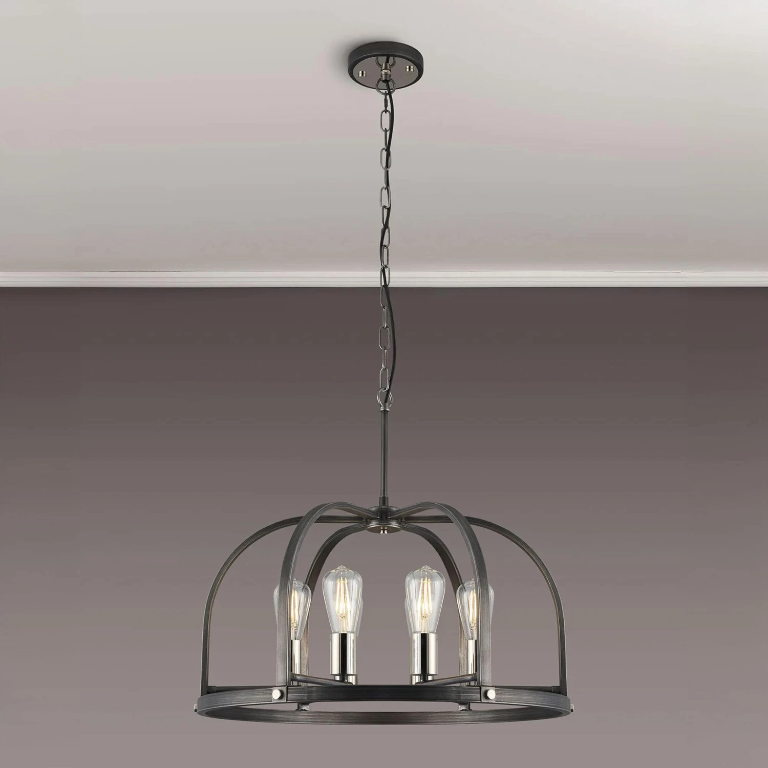 Lozan Pewter 6 Light Pendant 8 Lozan Pewter 6 Light Pendant - Image 8