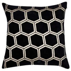 Ivor Black Large Hexagon Cushion